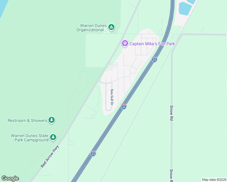 map of restaurants, bars, coffee shops, grocery stores, and more near 11159 Red Arrow Highway in Bridgman
