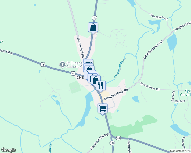 map of restaurants, bars, coffee shops, grocery stores, and more near 11 Stafford Yard in Glocester