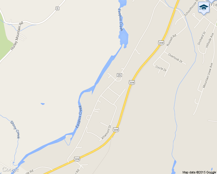 map of restaurants, bars, coffee shops, grocery stores, and more near 352 Old Route 209 in Hurley