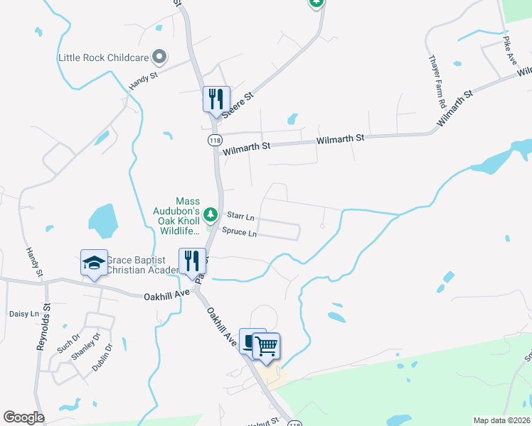 map of restaurants, bars, coffee shops, grocery stores, and more near 35 Gaywood Avenue in Attleboro