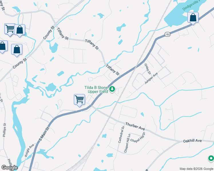 map of restaurants, bars, coffee shops, grocery stores, and more near 683 South Main Street in Attleboro