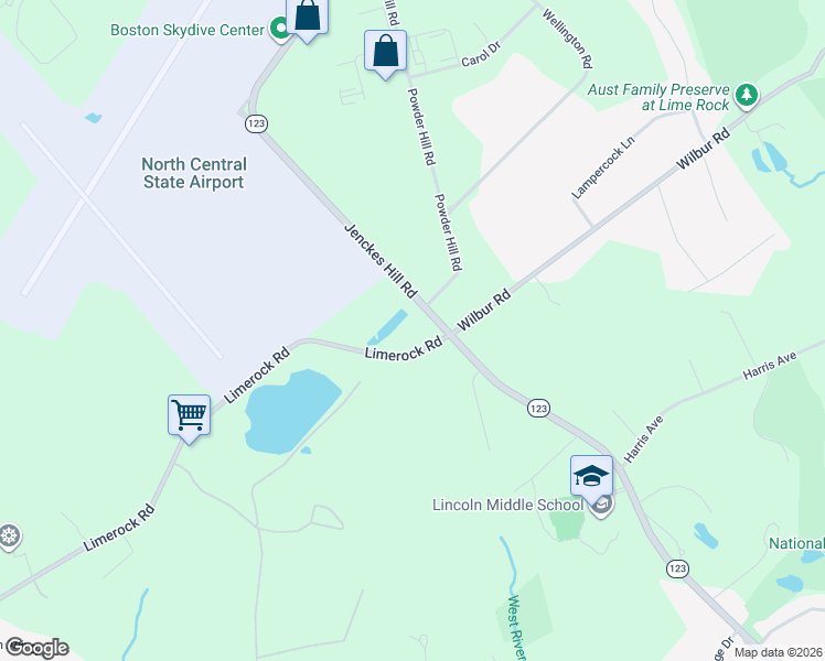 map of restaurants, bars, coffee shops, grocery stores, and more near 192 Jenckes Hill Road in Lincoln