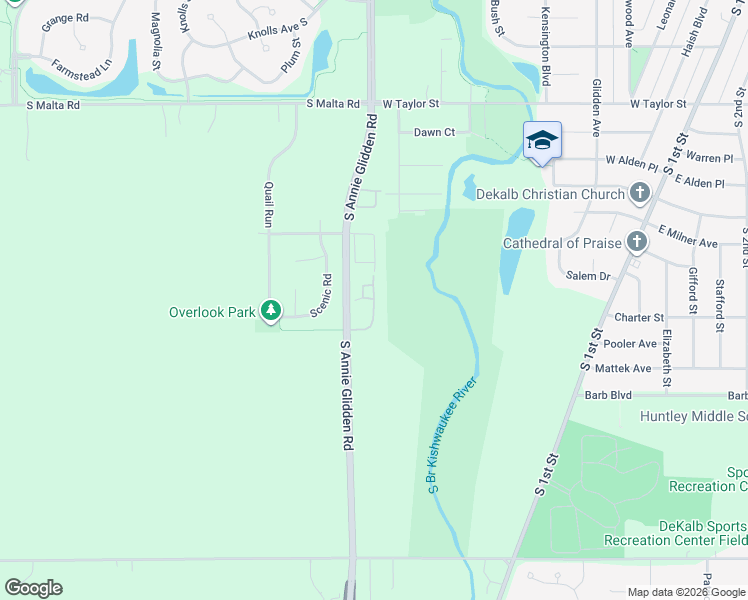 map of restaurants, bars, coffee shops, grocery stores, and more near 1203 Green Court in DeKalb