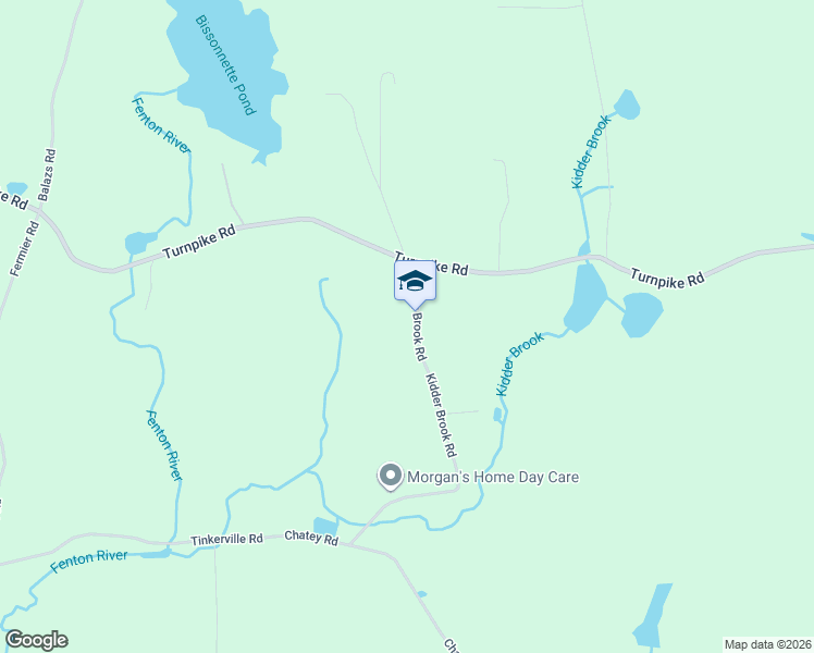 map of restaurants, bars, coffee shops, grocery stores, and more near 30 Kidder Brook Road in Ashford