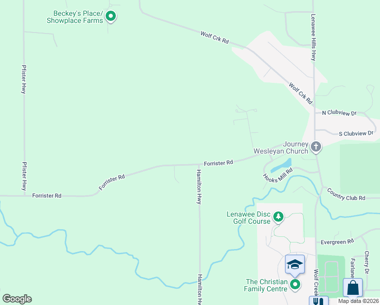 map of restaurants, bars, coffee shops, grocery stores, and more near 5524 Forrister Road in Adrian