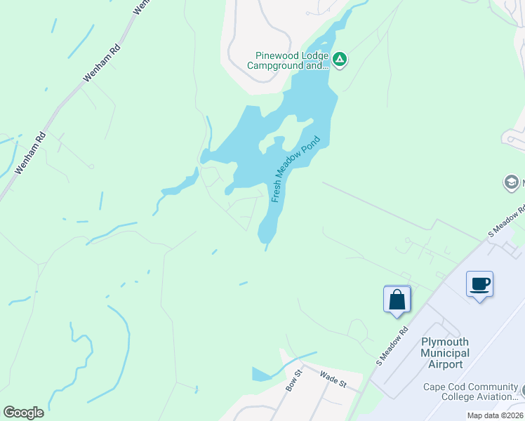 map of restaurants, bars, coffee shops, grocery stores, and more near 22 Bunnys Road in Carver