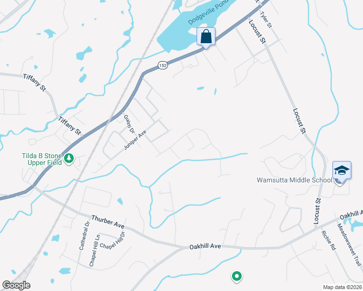 map of restaurants, bars, coffee shops, grocery stores, and more near 117 Downing Drive in Attleboro