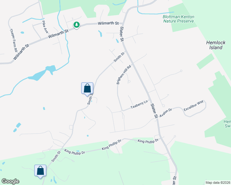 map of restaurants, bars, coffee shops, grocery stores, and more near 53 Brigham Hill Road in Attleboro