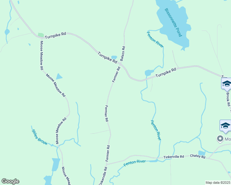 map of restaurants, bars, coffee shops, grocery stores, and more near 56 Fermier Road in Willington