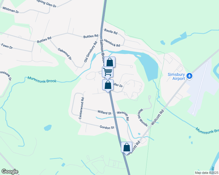 map of restaurants, bars, coffee shops, grocery stores, and more near in Simsbury