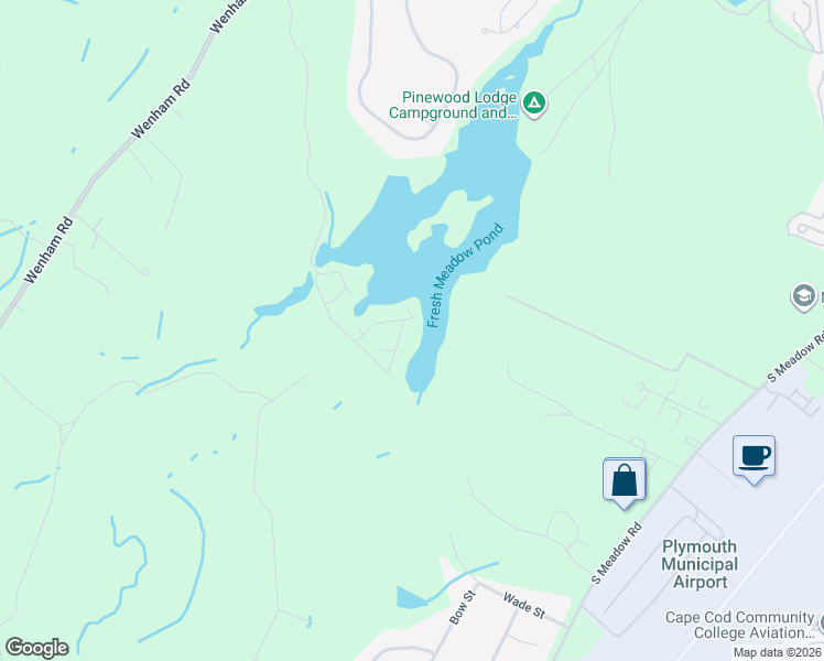map of restaurants, bars, coffee shops, grocery stores, and more near 22 Bunnys Road in Carver