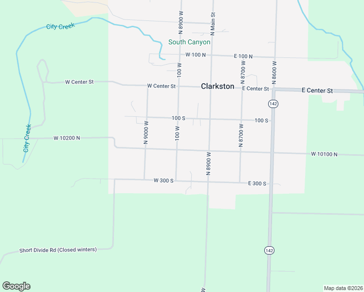 map of restaurants, bars, coffee shops, grocery stores, and more near 87 West 200 South in Clarkston