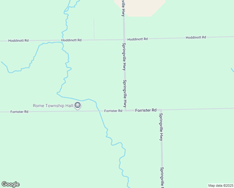 map of restaurants, bars, coffee shops, grocery stores, and more near 2120 Springville Highway in Adrian