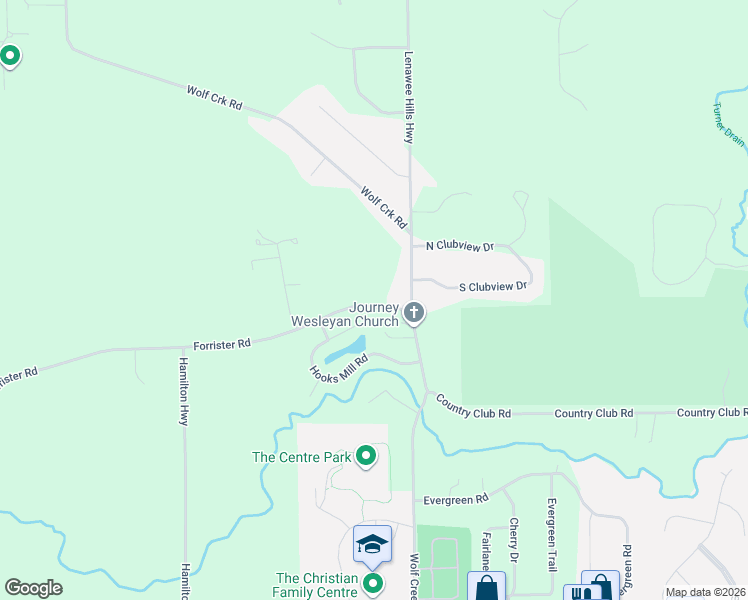 map of restaurants, bars, coffee shops, grocery stores, and more near 4798 Hooks Mill Road in Adrian