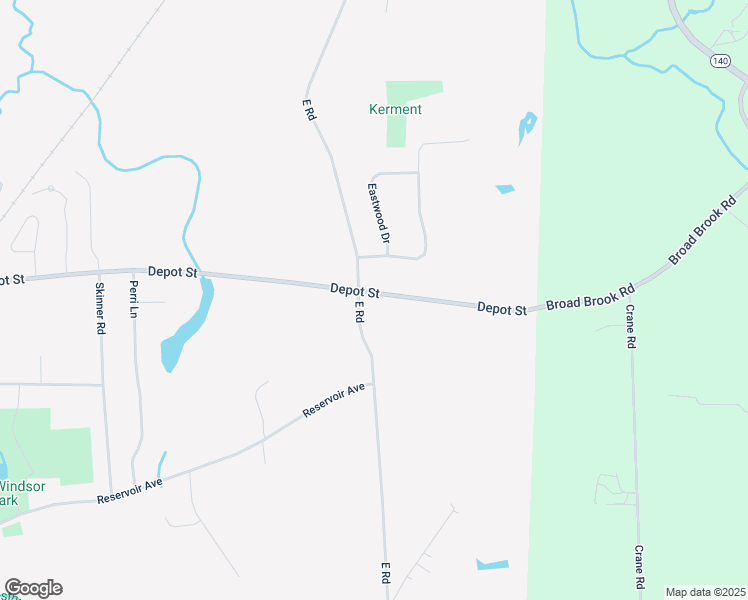 map of restaurants, bars, coffee shops, grocery stores, and more near 159 Depot Street in East Windsor