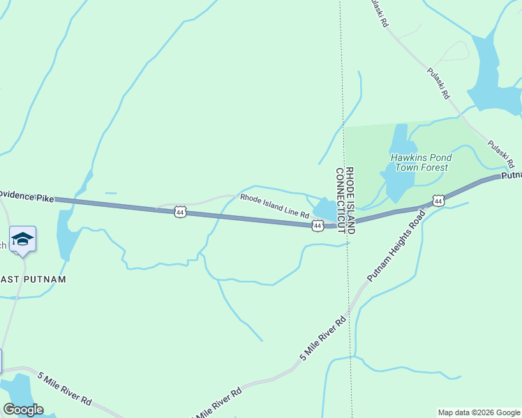 map of restaurants, bars, coffee shops, grocery stores, and more near 106 Rhode Island Line Road in Putnam