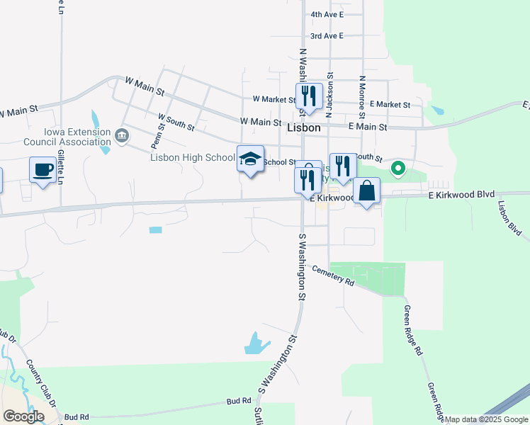 map of restaurants, bars, coffee shops, grocery stores, and more near 114 Lincoln Avenue in Lisbon