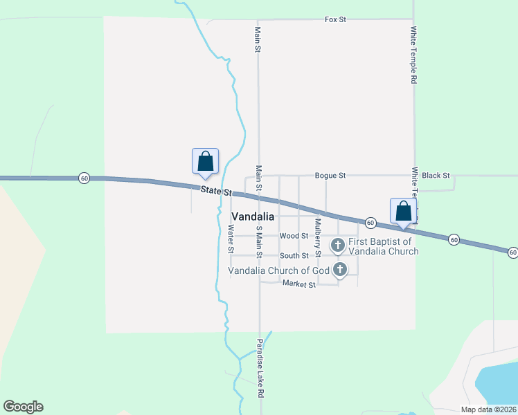 map of restaurants, bars, coffee shops, grocery stores, and more near in Vandalia