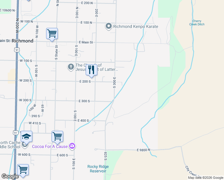 map of restaurants, bars, coffee shops, grocery stores, and more near 245 South 300 East in Richmond