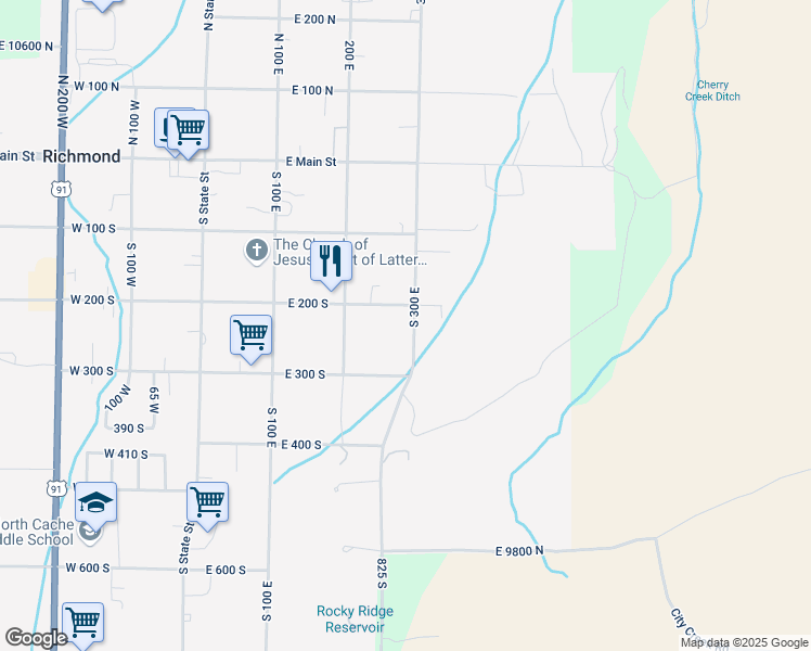 map of restaurants, bars, coffee shops, grocery stores, and more near 231 South 300 East in Richmond