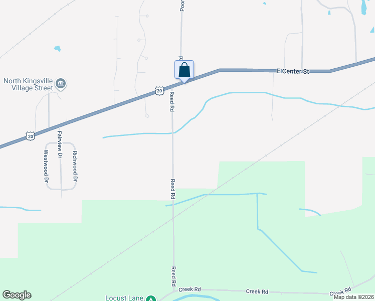 map of restaurants, bars, coffee shops, grocery stores, and more near 6986 Reed Road in Conneaut
