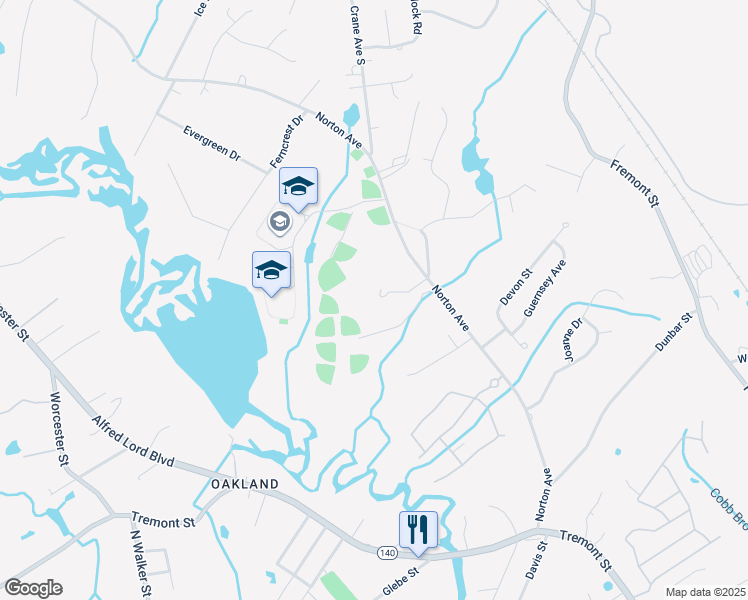 map of restaurants, bars, coffee shops, grocery stores, and more near 350 Norton Avenue in Taunton