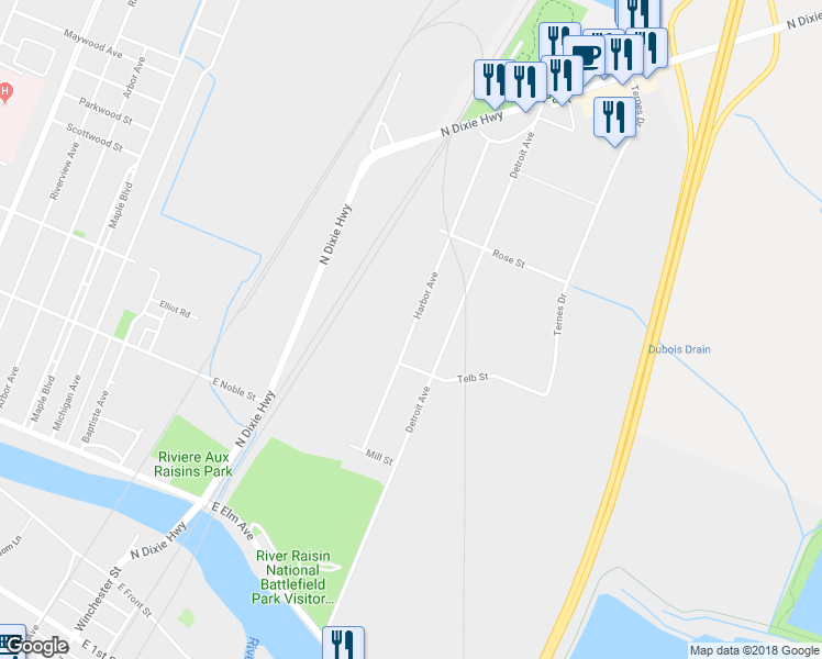 map of restaurants, bars, coffee shops, grocery stores, and more near 617 Harbor Avenue in Monroe