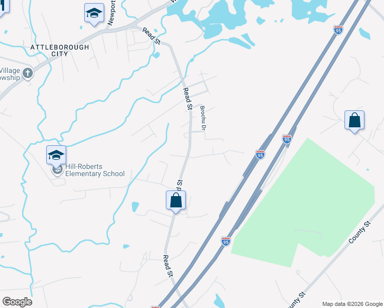 map of restaurants, bars, coffee shops, grocery stores, and more near 257 Read Street in Attleboro
