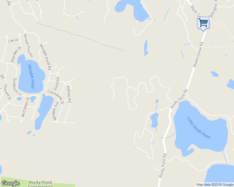 map of restaurants, bars, coffee shops, grocery stores, and more near 54 Overlook Circle in Plymouth