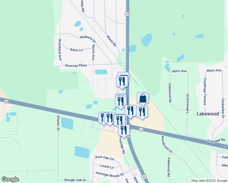 map of restaurants, bars, coffee shops, grocery stores, and more near 1996 Franciscan Way in West Chicago
