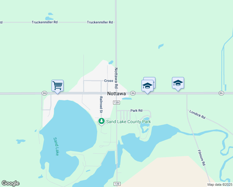 map of restaurants, bars, coffee shops, grocery stores, and more near in Nottawa
