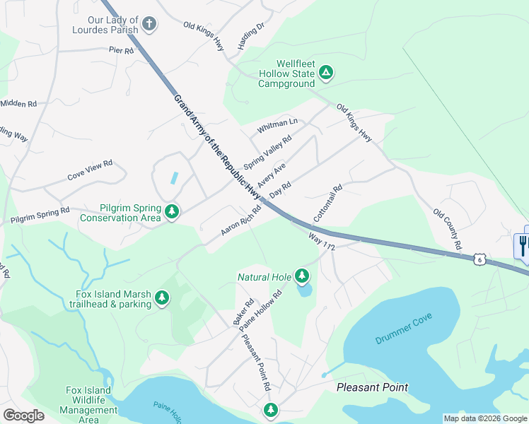 map of restaurants, bars, coffee shops, grocery stores, and more near 1897 U.S. 6 in Wellfleet