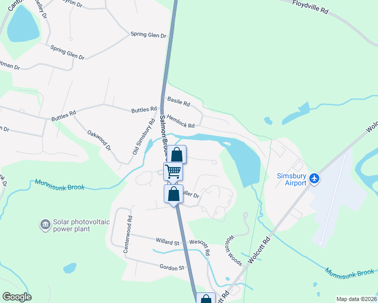 map of restaurants, bars, coffee shops, grocery stores, and more near 8 Ice Pond Road in Granby