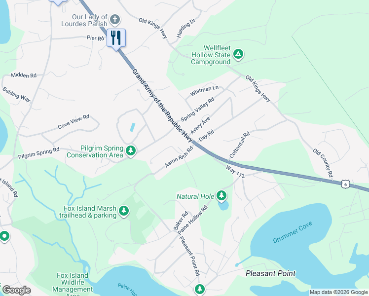 map of restaurants, bars, coffee shops, grocery stores, and more near 1897 U.S. 6 in Wellfleet