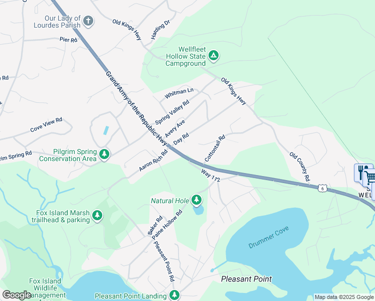 map of restaurants, bars, coffee shops, grocery stores, and more near 1887 U.S. 6 in Wellfleet