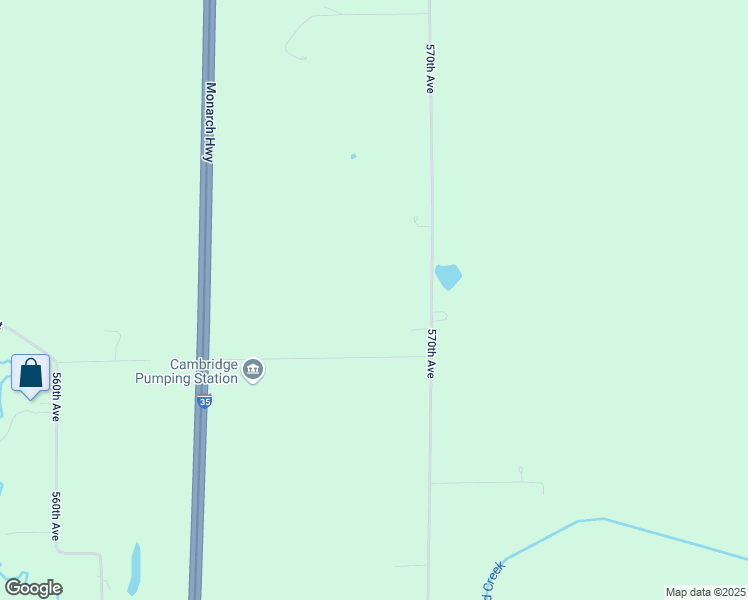 map of restaurants, bars, coffee shops, grocery stores, and more near 30187 570th Avenue in Cambridge