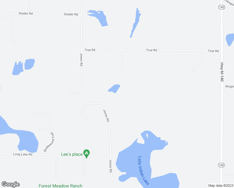 map of restaurants, bars, coffee shops, grocery stores, and more near 11023 Jones Road in Berrien Springs