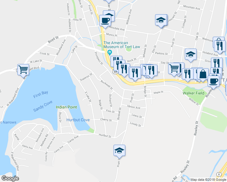 map of restaurants, bars, coffee shops, grocery stores, and more near 2 Orchard Street in Winchester
