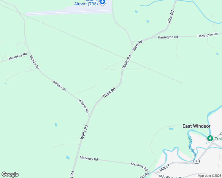 map of restaurants, bars, coffee shops, grocery stores, and more near 126 Wells Road in East Windsor