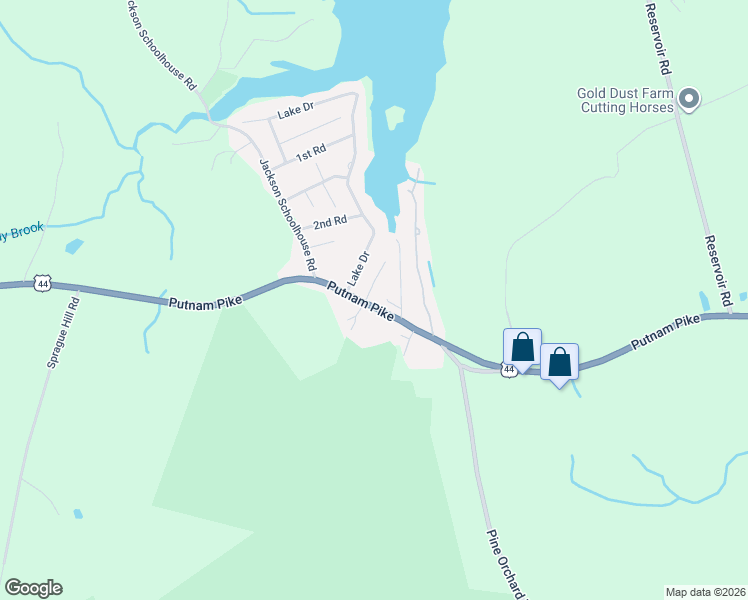 map of restaurants, bars, coffee shops, grocery stores, and more near 13 Beach Road in Glocester