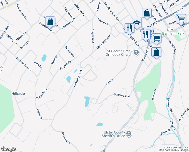 map of restaurants, bars, coffee shops, grocery stores, and more near 30 Arlmont Street in Kingston