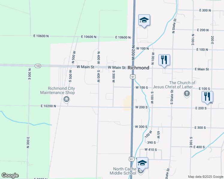 map of restaurants, bars, coffee shops, grocery stores, and more near 112 South 300 West in Richmond