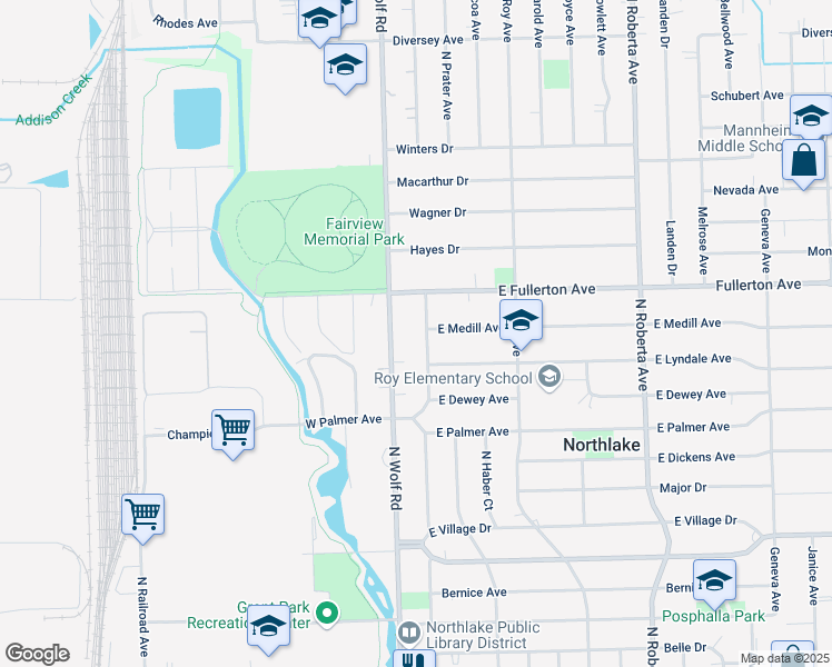 map of restaurants, bars, coffee shops, grocery stores, and more near 552 Laporte Avenue in Northlake