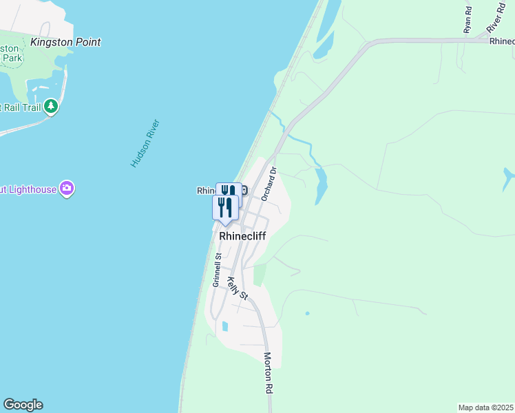 map of restaurants, bars, coffee shops, grocery stores, and more near 58 Orchard Drive in Rhinebeck