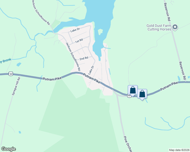 map of restaurants, bars, coffee shops, grocery stores, and more near 13 Beach Road in Glocester