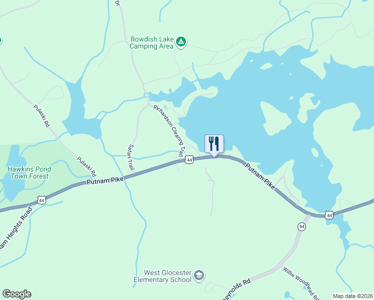 map of restaurants, bars, coffee shops, grocery stores, and more near 3 Bowdish Way in Glocester