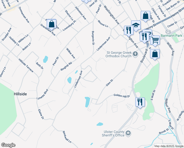 map of restaurants, bars, coffee shops, grocery stores, and more near 30 Arlmont Street in Kingston