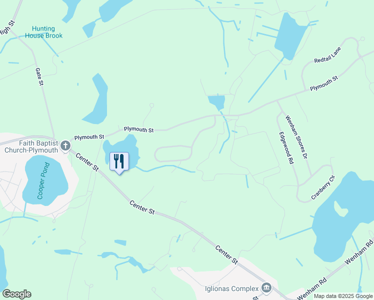 map of restaurants, bars, coffee shops, grocery stores, and more near 15 Russell Trufant Road in Carver