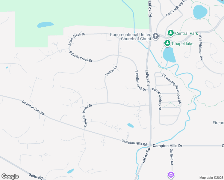 map of restaurants, bars, coffee shops, grocery stores, and more near 3N639 Trotter Lane in St. Charles
