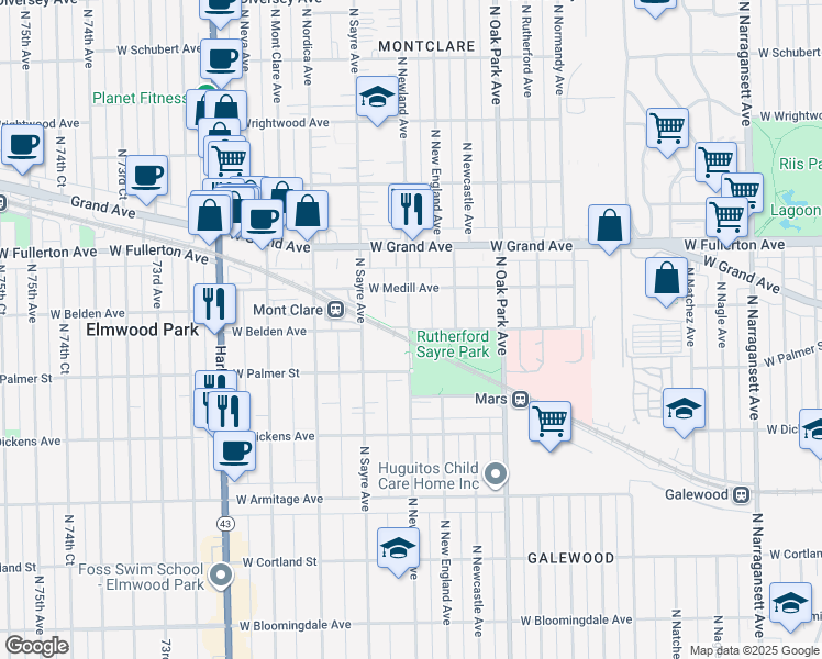 map of restaurants, bars, coffee shops, grocery stores, and more near 2305 West Belden Avenue in Chicago